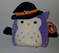 NWT Squishmallows Holly Halloween Treat Pail Plush 12&quot; Purple Owl Witch Kellytoy - £19.74 GBP