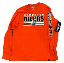 New NWT Edmonton Oilers &#39;47 Brand NHL Logo Level Up Medium Long Sleeve S... - £19.69 GBP