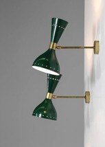 Pair of 1950s Modern Italian Wall Lights &#39;Diabolo&#39; Green Wall Fixtures Scones - £117.75 GBP