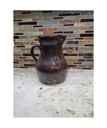 Vintage Crock Milk Pitcher, Brown Stoneware, Large 1 or 1-1/2 gal - $78.00