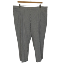 Akris Punto Womens Size 16 16x25 Slate Blue Ivory Seersucker Stripe Cropped Pant - $41.15