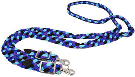 Horse Western 8&#39; Long Nylon Braided Knotted Barrel Roping Reins Tack 607510 - $16.82
