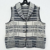 Vintage Rhonda Stark Vest Womens XL Wool Blend Southwestern Aztec Granny Sweater - £38.20 GBP