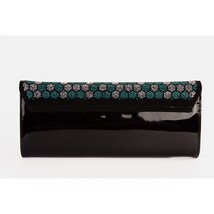 The Doha Black Leather Glitter Clutch image 4