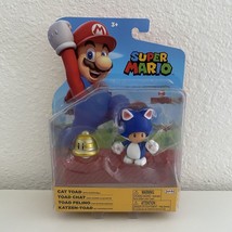 JAKKS Nintendo Super Mario 4” Cat Toad with Super Bell Action Figure Toy NEW - £11.84 GBP