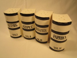 Vintage PORCELAIN Spice Shakers NUTMEG Allspice PAPRIKA Cinnamon [A5h] - £12.13 GBP