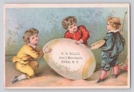 Victorian Trade Card E. E. Ellis General Merchant Etna New York Easter Egg Paint - £7.10 GBP