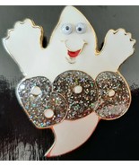 Halloween Enamel BOO Ghost Brooch Pin With Google Eyes - $20.55 CAD