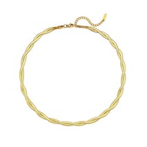 2022 18K Gold Plated Waterproof Braided New Herringbone Chain Necklace Bracelets - £24.30 GBP