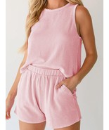 Round Neck Sleeveless Top and Shorts Set - $61.33 CAD