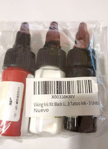Lot of 3 VIKING INK Tattoo ink BLACK, WHITE,RED - $13.91