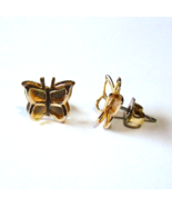 Vintage Gold Tone Gentle Butterfly Earrings ~ Signed Avon - £4.76 GBP