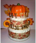 Little Pumpkin Baby Shower Fall Themed Burlap Diaper Cake Party Centerpi... - £51.83 GBP