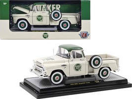 1958 GMC Stepside Pickup Truck Light Beige With Green Top Quaker State L... - £51.14 GBP