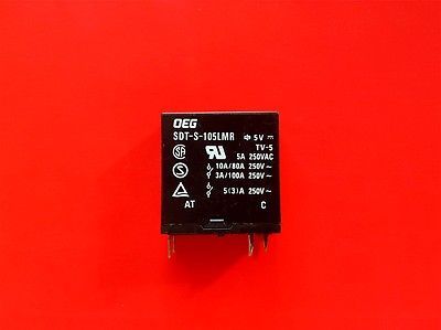 2pcs SDT-S-105LMR, 5VDC Relay, OEG Brand New!!