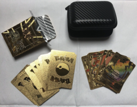Pockemon 55 pc Golden Assorted Cards Deck  with Storage Case - $8.90