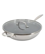 Better Chef 12.5 Inch 3-Ply Stainless Steel Nonstick Wok with Lid in Silver - $1,493.05 MXN