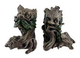 Beautiful Green Man Greenman Decorative Bookends Tree Man - $55.98