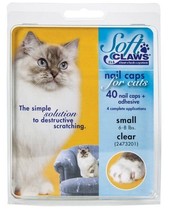 Soft Claws Nail Caps for Cats Clear - Small - 40 count - £18.21 GBP