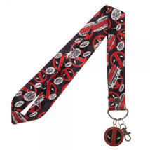 Marvel Comics Deadpool Eyes Images Wide Style Lanyard with Metal Eyes Lo... - £8.51 GBP