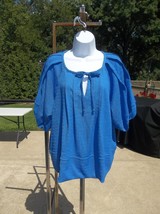 Nwot Loft Fab Blue Top Puff Sleeves Xl - $21.99