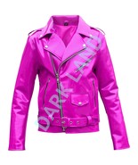 Women&#39;s Glossy EMO Pink PVC Vinyl Motorcycle Jacket – Bold and Edgy Bike... - $158.00