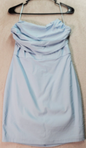 Blue Blush Mini Dress Womens Large Light Blue Rayon Spaghetti Straps Back Zipper - £19.88 GBP