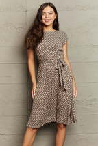 Perfee Round Neck Tie Waist Dress - $29.00