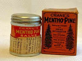 Crane&#39;s Mentho Pine Salve Healing &amp; Antiseptic Unused Milkglass Jar in B... - $29.95