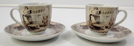 I) D&#39;Lusso Home Collection Espresso Caffe Coffee Demitasse Cup and Saucer Set - £9.45 GBP