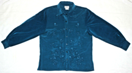 BonWorth Turquoise Blue button top shirt blouse long sleeves, side slit S Petite - £3.10 GBP