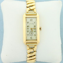 Vintage Manual Wind Longines Wrist  Watch With Solid 14k Yellow Gold Case - $1,544.00