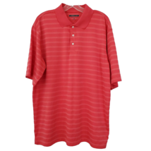 Cypress Club Performance Men&#39;s Size XL Red Striped Short Sleeve Golf Polo Shirt - £6.12 GBP