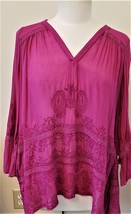 Calypso St. Barth Embroidered Tunic Dress Size-S Burgundy 100% Viscose - £31.33 GBP