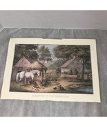 1982 Travelers Calendar Currier &amp; Ives Art Print 11x16” Glimpse Of The H... - $9.95