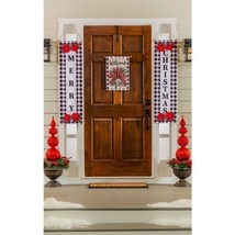 3 Piece Christmas Door Banner Kit Poinsettias Welcome Holidays Farmhouse 43&quot; - £28.06 GBP
