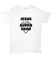 Religious TShirt Jesus Is My Super Hero White-U-Tee  - £16.41 GBP