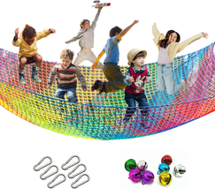 Tongmo Climbing Cargo Net, 6.5&#39; X 9.8&#39; Double Layers Playground Safety Net, Kids - £49.55 GBP