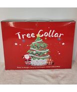 Christmas Tree Collar 30” White Silver Shiny Sequin W/ Plastic Tree Ring... - $17.81