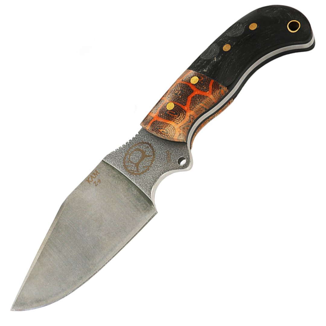 Kam Knife - Z9 - N690 Steel - Orange G Micarta Black Handle - Fixed Blade - $103.93