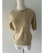 Sutton Studio 100%Cashmere Sweater  Short Sleeve Beige Lightweight  ~ Me... - $1,091.37 MXN