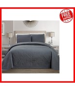 Elegant King/California King Embossed Bedding Set - 3 Piece Charcoal Col... - $896.32 MXN
