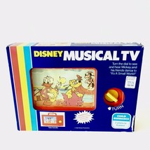 Vintage 1982 IDEAL Disney Mickey Mouse Plastic Musical TV Wind Up Carry Toy - £25.85 GBP