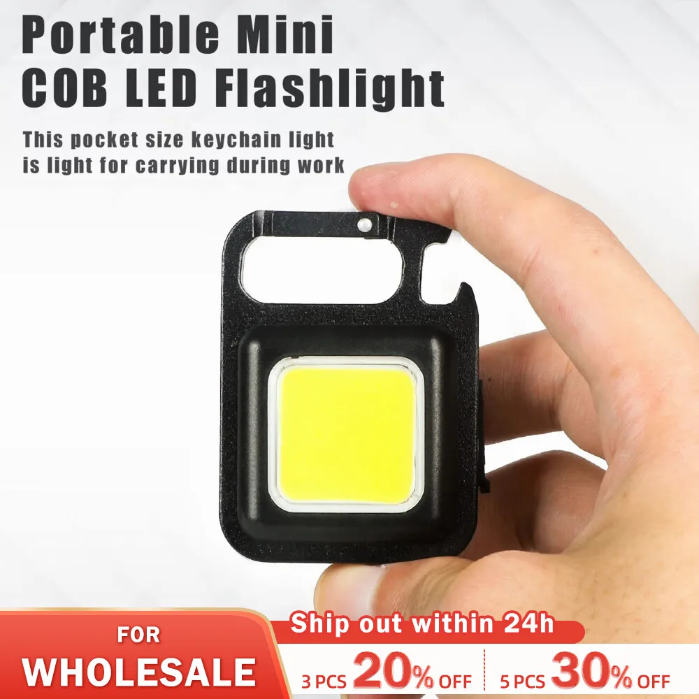 Multifunctional Mini Glare COB Keychain Light USB Charging Emergency Lamps - £12.11 GBP