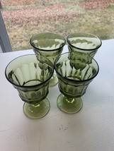 4-Vintage Oneida Entree Green Stemware 5&quot; Small Glass Goblets - $20.00