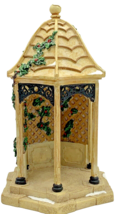 Dept 56 Christmas Village Gazebo Accessory Heavy Resin Trellis w/ Holly &amp; Snow - £11.95 GBP