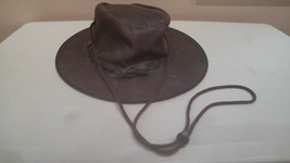 BC HAT Brown Large Genuine Steer Leather Outback Hat Made In Australia - £59.93 GBP