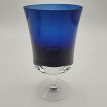 Vintage Denby Mirage Blue Cobalt Water Wine Goblet SWEDEN Glass Multi Av... - $12.85