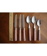 Vtg Lot 6x Life Time Stainless Flatware Rose / Pink Dinner Knife Spoon K... - $371.88 MXN