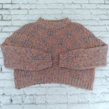 Express Sweater Womens Medium Colorful Rainbow Marled Cropped Oversized ... - £19.92 GBP